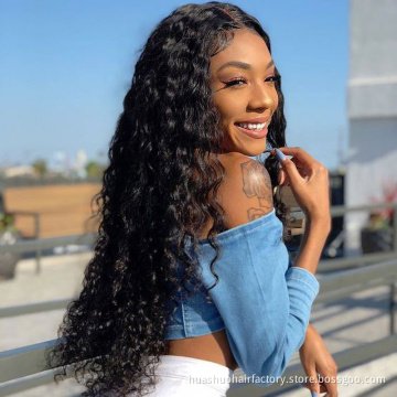 Huashuo  Hd Lace Raw Indian Hair 13x6 Transparent Lace Frontal Wig, Hd Lace Deep Wave Wig Vendors